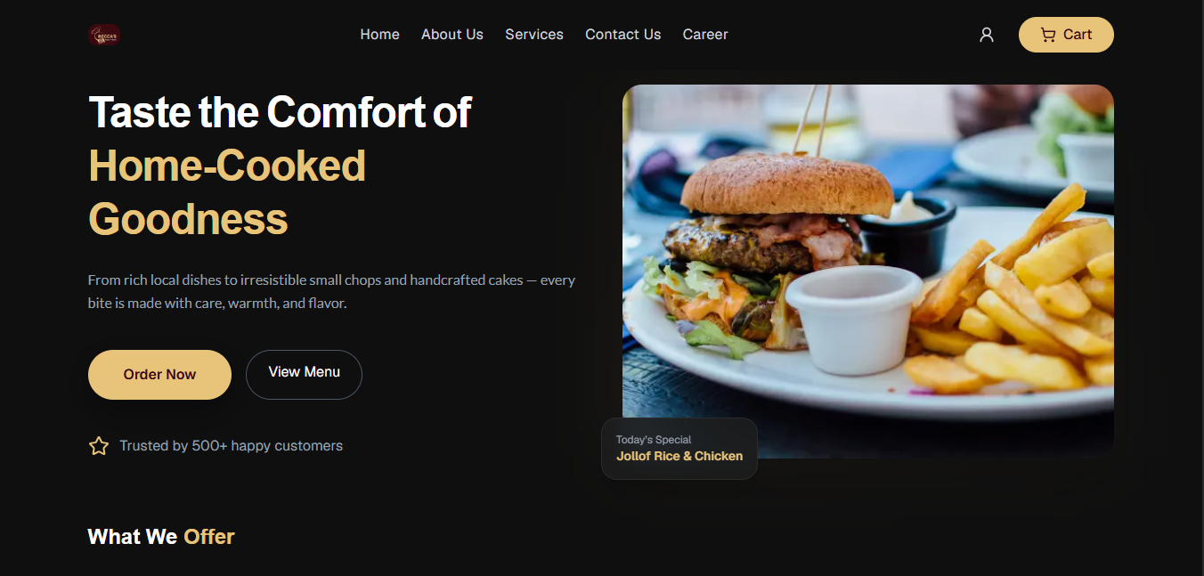Becca’s Food & Events homepage
